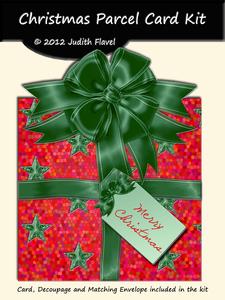 Christmas Parcel - Red & Green with Stars