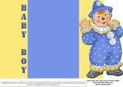 Jolly the Clown Gatefold New Baby - Blue on Yellow