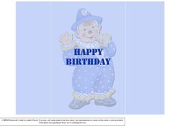 Jolly the Clown Gatefold Birthday - Insert Blue