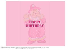 Jolly the Clown Gatefold Birthday - Insert Pink
