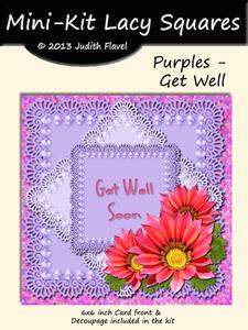 Lacy Squares - Purples - Get Well