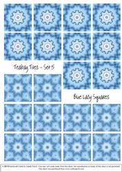 Lacy Blue Squares - Teabag Tiles Set 5