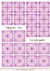Lacy Pink Squares - Teabag Tiles Set 2