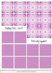 Lacy Pink Squares - Teabag Tiles Set 9