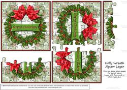 Jigsaw Layers - Holly Wreath