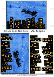 Santa Flies Over the City