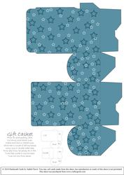 Gift Box Casket - Stars Teal