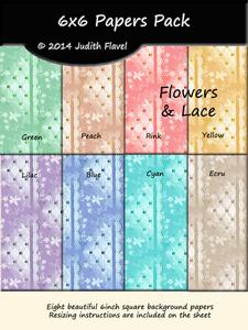 6x6 Background Paper - Flowers & Lace