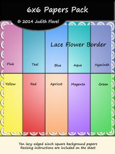 6x6 Background Paper - Lace Flower Border