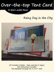 Over the Top Tent Card - Rainy Day in the City