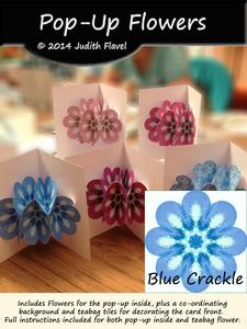 Pop-flower Card Kit - Blue Crackle