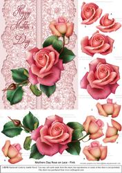 Roses on Lace - Pink on Pink - Mothers Day