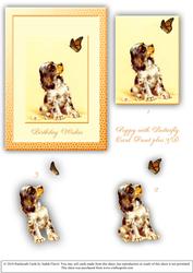 Puppy with Butterfly Card Front Plus 3D