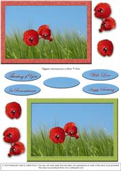 French Poppies Card Fronts & 3D