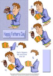 Dad's Slippers - Card Front and 3D