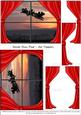 Santa Heads for Home - Red Curtains