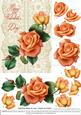Roses on Lace - Peach on Cream - Valentine