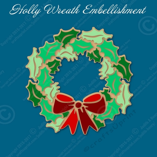 Holly Wreath Embellishment