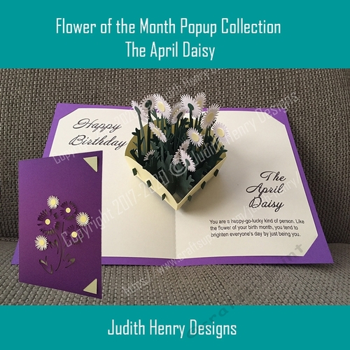 April Daisy Birthday Pop Up Card