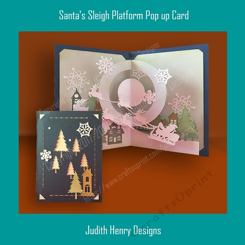 Santas Sleigh Platform Pop up Card