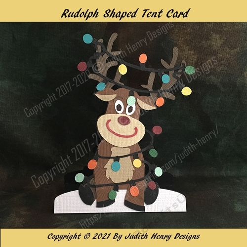 Rudolph Shaped Tent Card