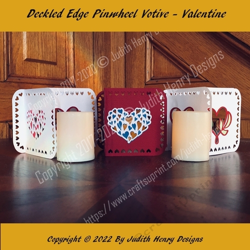 Deckled Edge Pinwheel Votive - Valentine