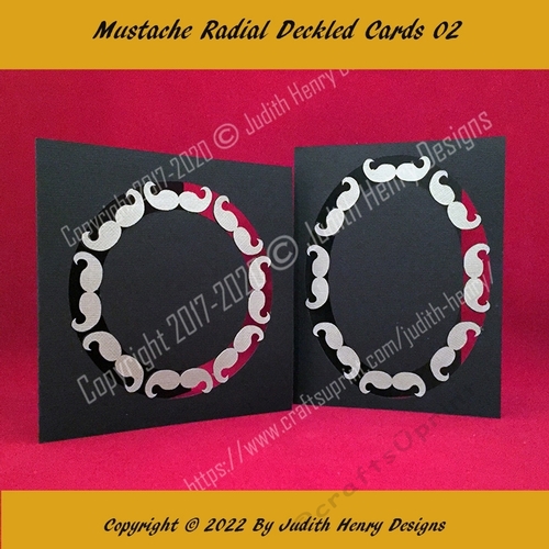 Mustache Radial Deckled Cards 02