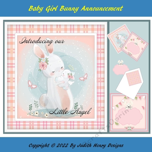Baby Girl Bunny Announcement