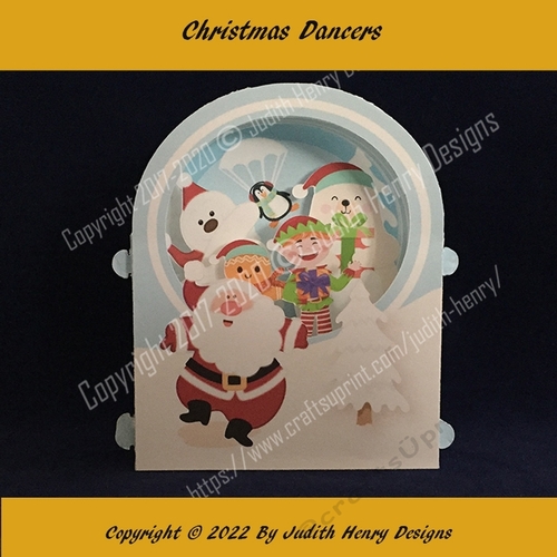 Christmas Dancers Box Card - cutting file