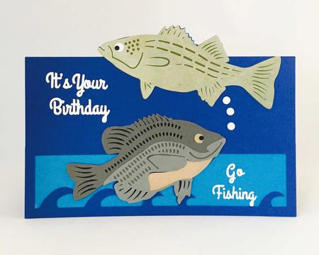 Go Fishing Birthday Card - Layered Over The Edge
