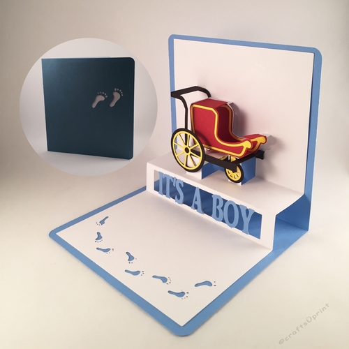 Its A Boy Pop Up Card