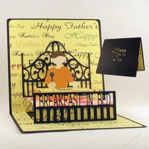 Fathers Day Breakfast in Bed Pop Up Card