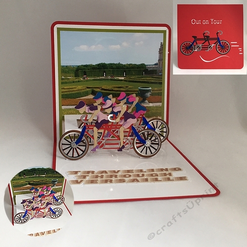 Tandem Bicycle Race Pop Up Card