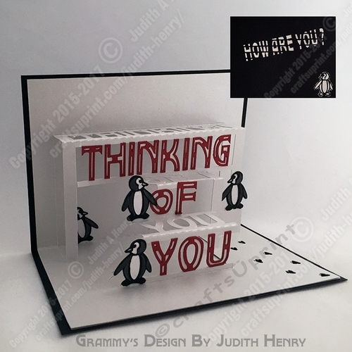 Penguins Thinking of You Pop Up Card