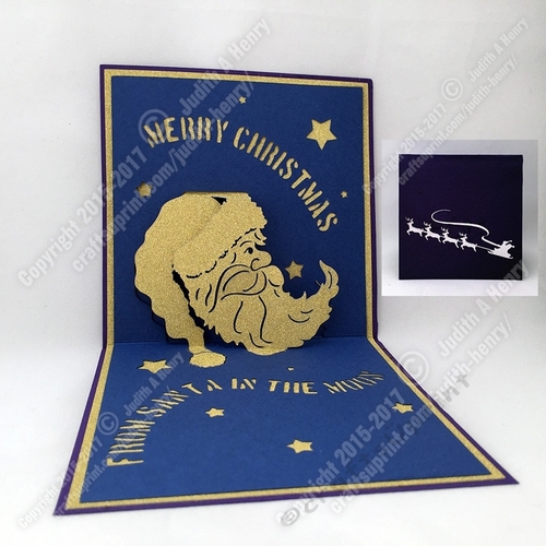 Sassy Cheryl - Half Moon Santa Christmas Pop Up Card