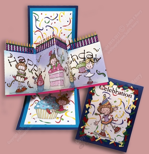 Birthday Celebration -Twist and Pop Up Card