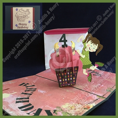 One Happy Gal Birthday Cupcake Pop Up Card