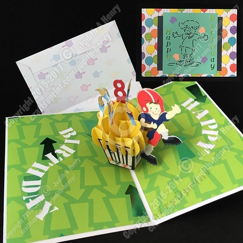  Birthday Touchdown Cupcake Pop Up Card