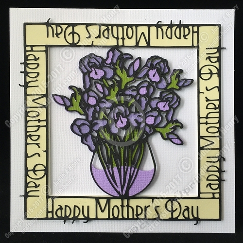 Iris Bouquet vase frame