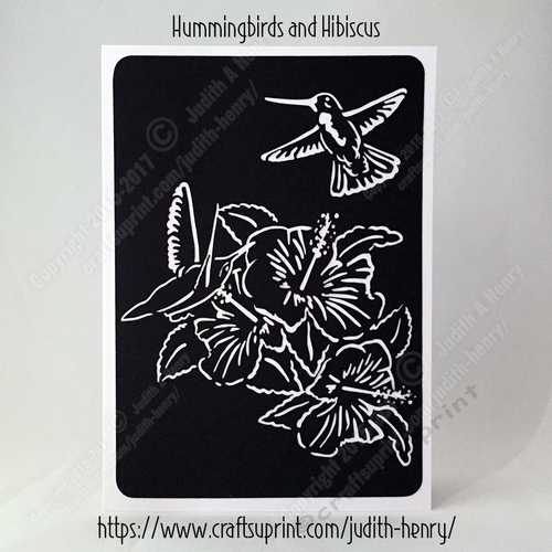 Cut Out Topper - Hummingbirds And Hibiscus