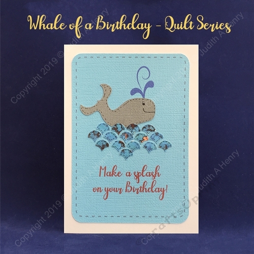 Whale Of A Birthday - Quilt Topper Card #2