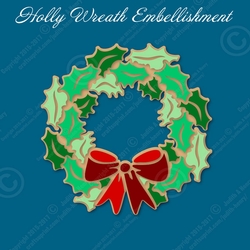 Holly Wreath Embellishment