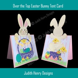 Over the Top Easter Bunny Tent Card