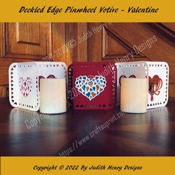Deckled Edge Pinwheel Votive - Valentine
