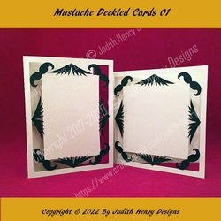 Mustache Deckled Cards 01