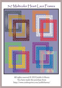 5x7 Multicolor Heart Lace Frames