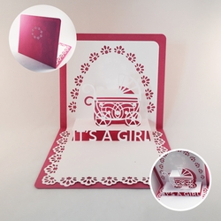 Its A Girl Pop Up Card