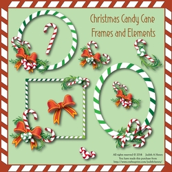 Christmas Candy Cane - Frames and Embellishments