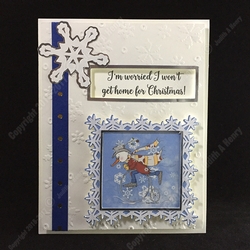 Sassy Cheryl - Folded Card - Bicycle Snowman In a Snowstorm