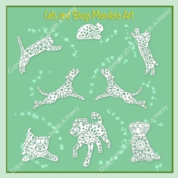 Dogs and Cats Mandala Art